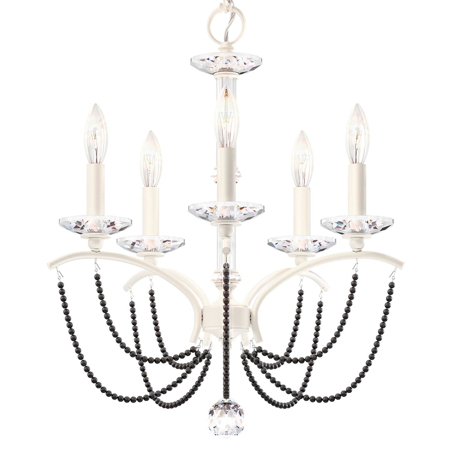 Priscilla 22"H x 18"W 5-Light Crystal Chandelier in White