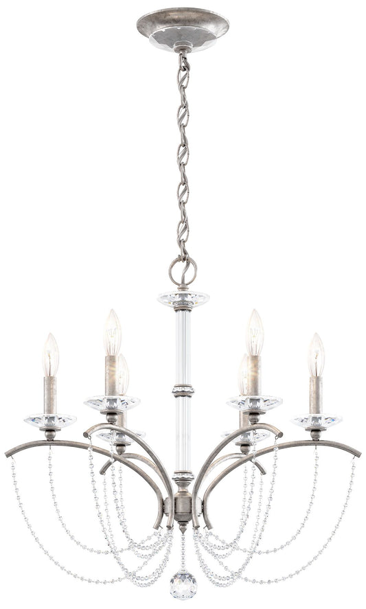 Priscilla 23.5"H x 23.5"W 6-Light Crystal Chandelier in Antique S