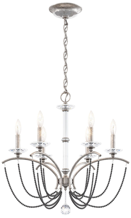 Priscilla 23.5"H x 23.5"W 6-Light Crystal Chandelier in Antique S