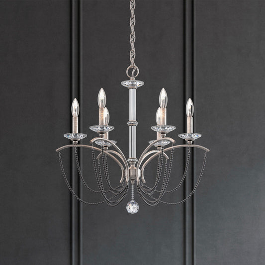 Priscilla 23.5"H x 23.5"W 6-Light Crystal Chandelier in Antique S