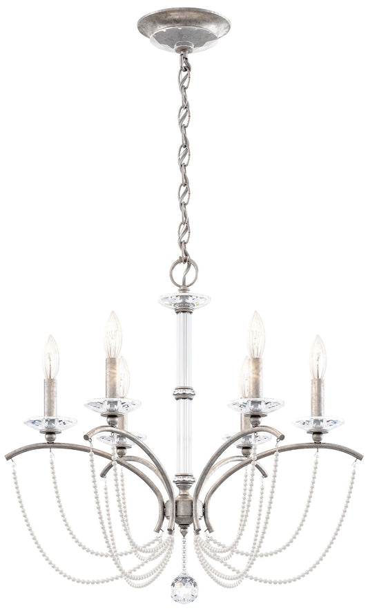 Priscilla 23.5"H x 23.5"W 6-Light Crystal Chandelier in Antique S