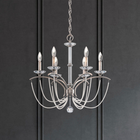 Priscilla 23.5"H x 23.5"W 6-Light Crystal Chandelier in Antique S