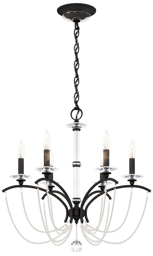 Priscilla 23.5"H x 23.5"W 6-Light Crystal Chandelier in Black