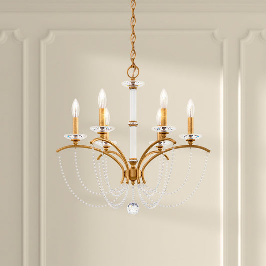 Priscilla 23.5"H x 23.5"W 6-Light Crystal Chandelier in Heirloom