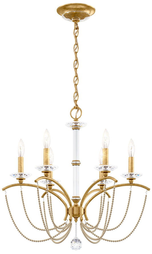 Priscilla 23.5"H x 23.5"W 6-Light Crystal Chandelier in Heirloom