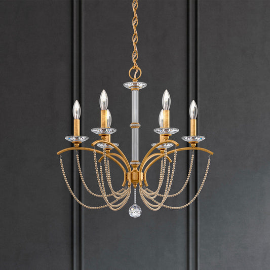 Priscilla 23.5"H x 23.5"W 6-Light Crystal Chandelier in Heirloom
