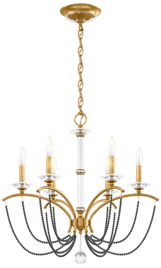 Priscilla 23.5"H x 23.5"W 6-Light Crystal Chandelier in Heirloom