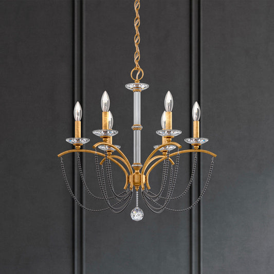 Priscilla 23.5"H x 23.5"W 6-Light Crystal Chandelier in Heirloom