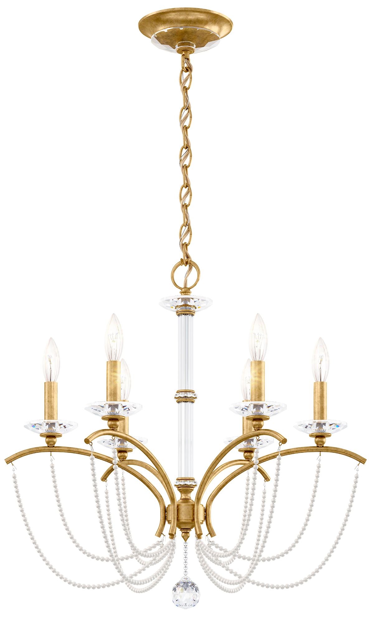 Priscilla 23.5"H x 23.5"W 6-Light Crystal Chandelier in Heirloom