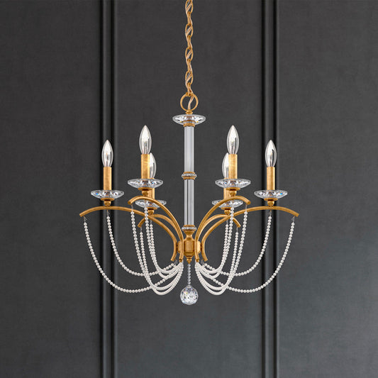 Priscilla 23.5"H x 23.5"W 6-Light Crystal Chandelier in Heirloom