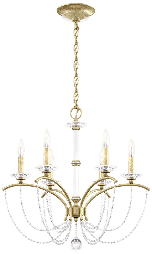 Priscilla 23.5"H x 23.5"W 6-Light Crystal Chandelier in Heirloom