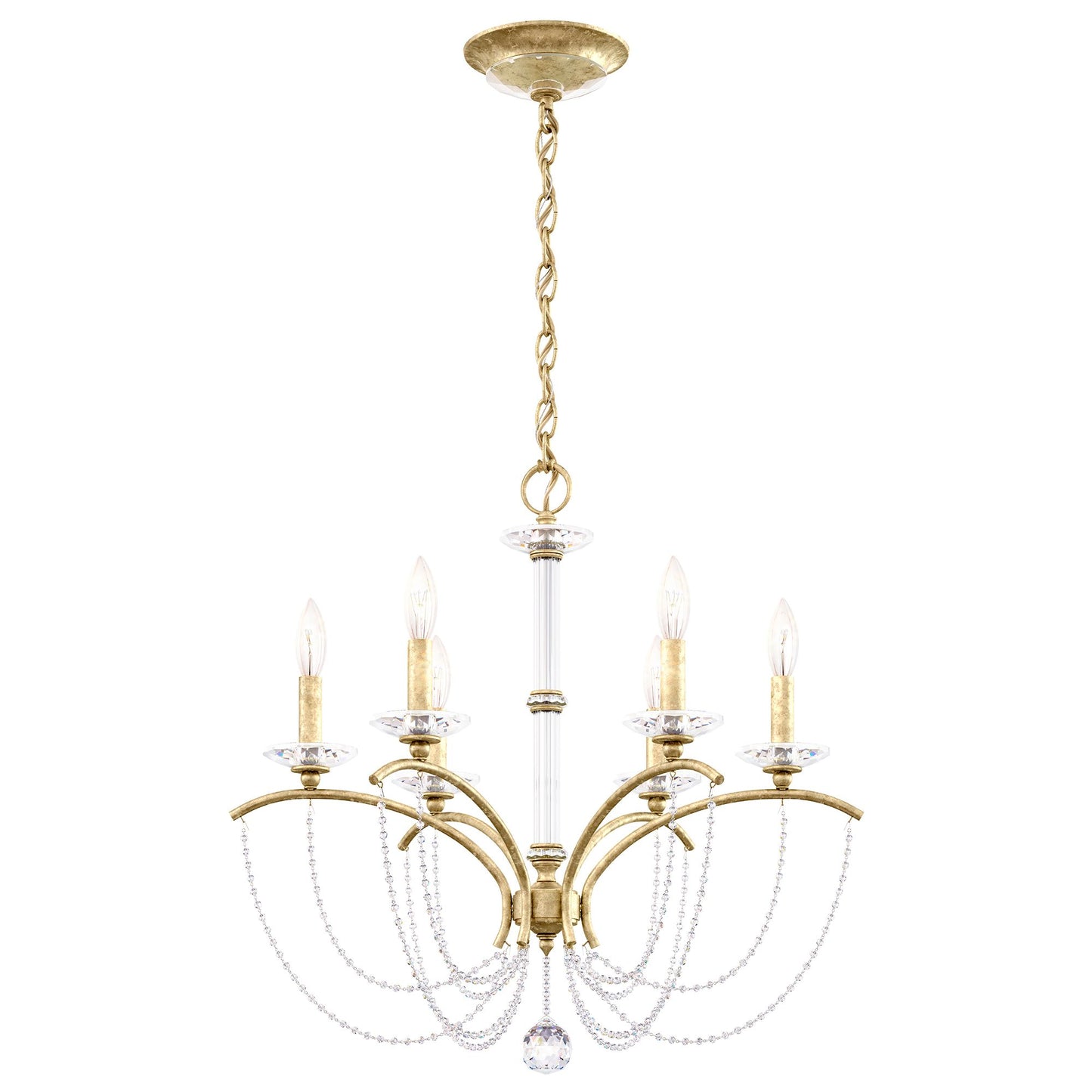 Priscilla 23.5"H x 23.5"W 6-Light Crystal Chandelier in Heirloom