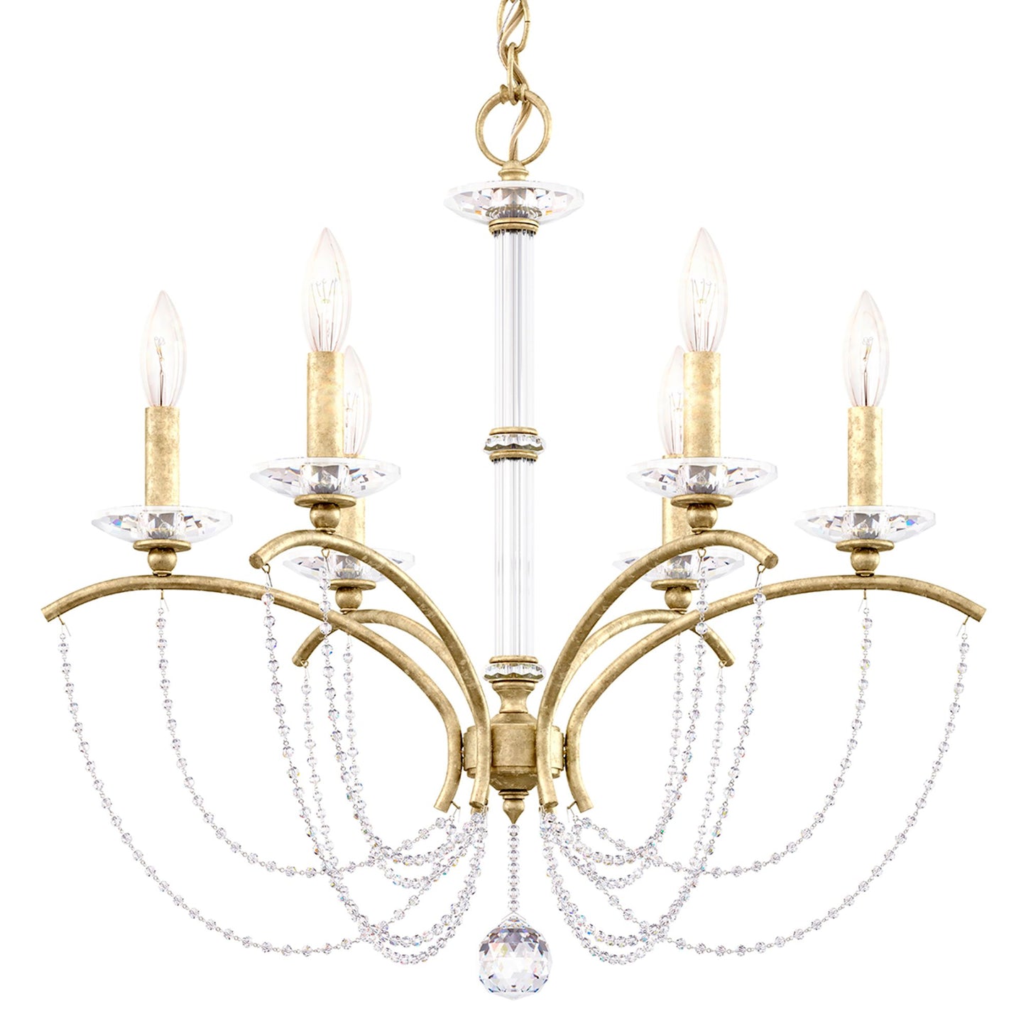 Priscilla 23.5"H x 23.5"W 6-Light Crystal Chandelier in Heirloom