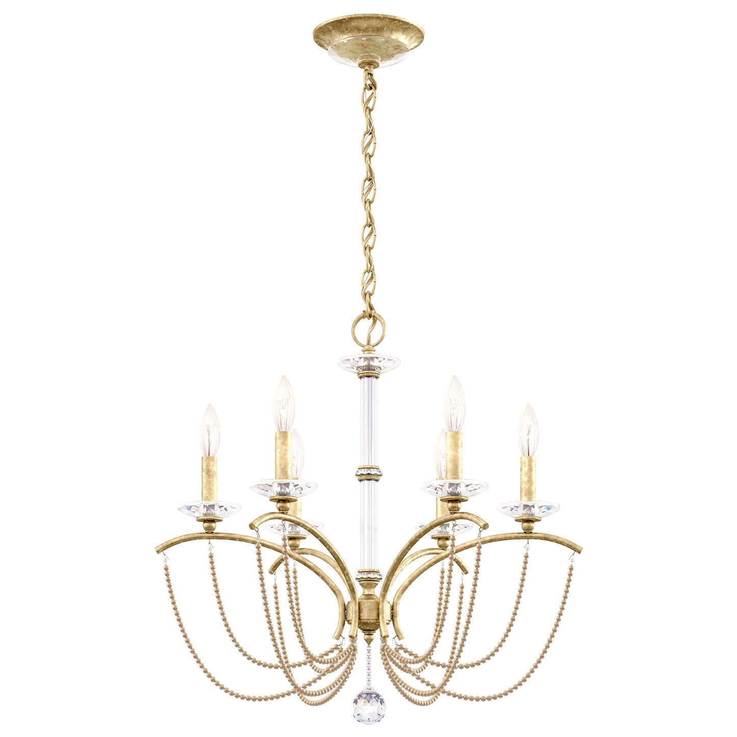 Priscilla 23.5"H x 23.5"W 6-Light Crystal Chandelier in Heirloom