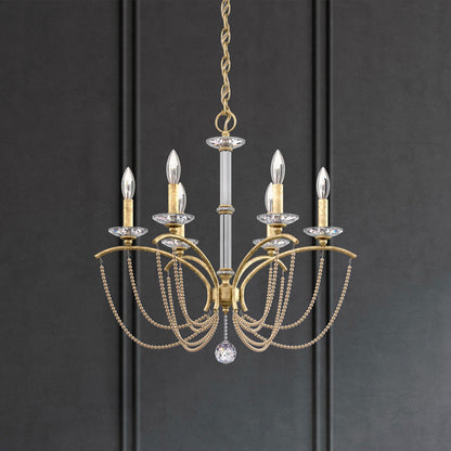 Priscilla 23.5"H x 23.5"W 6-Light Crystal Chandelier in Heirloom