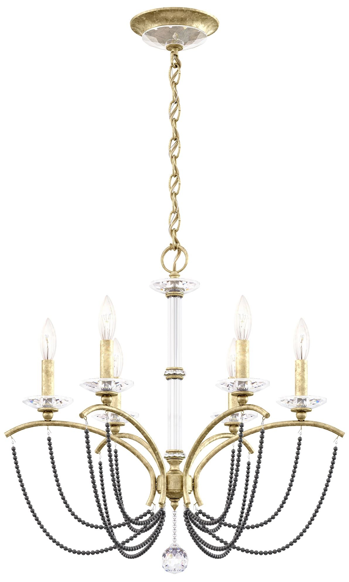 Priscilla 23.5"H x 23.5"W 6-Light Crystal Chandelier in Heirloom