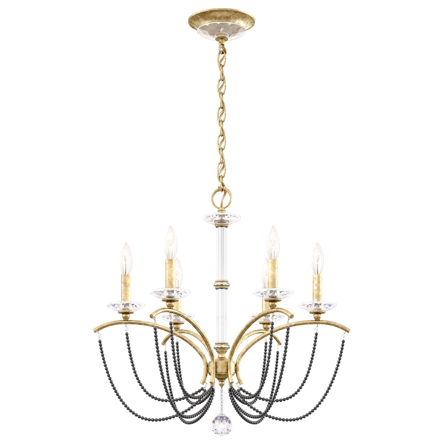 Priscilla 23.5"H x 23.5"W 6-Light Crystal Chandelier in Heirloom