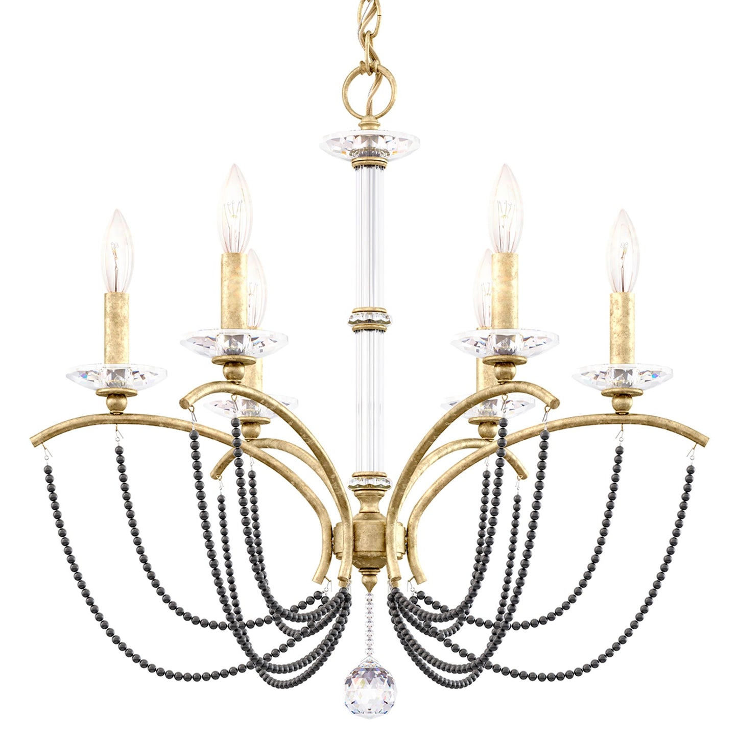 Priscilla 23.5"H x 23.5"W 6-Light Crystal Chandelier in Heirloom