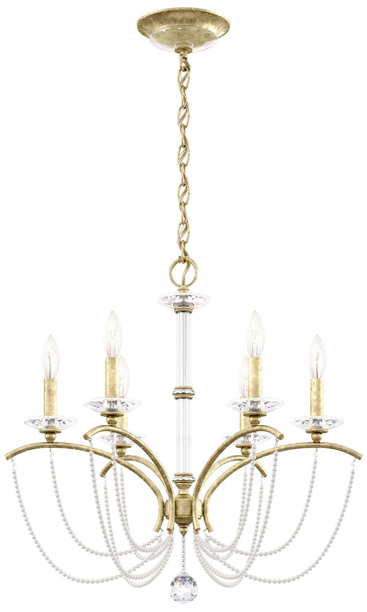 Priscilla 23.5"H x 23.5"W 6-Light Crystal Chandelier in Heirloom