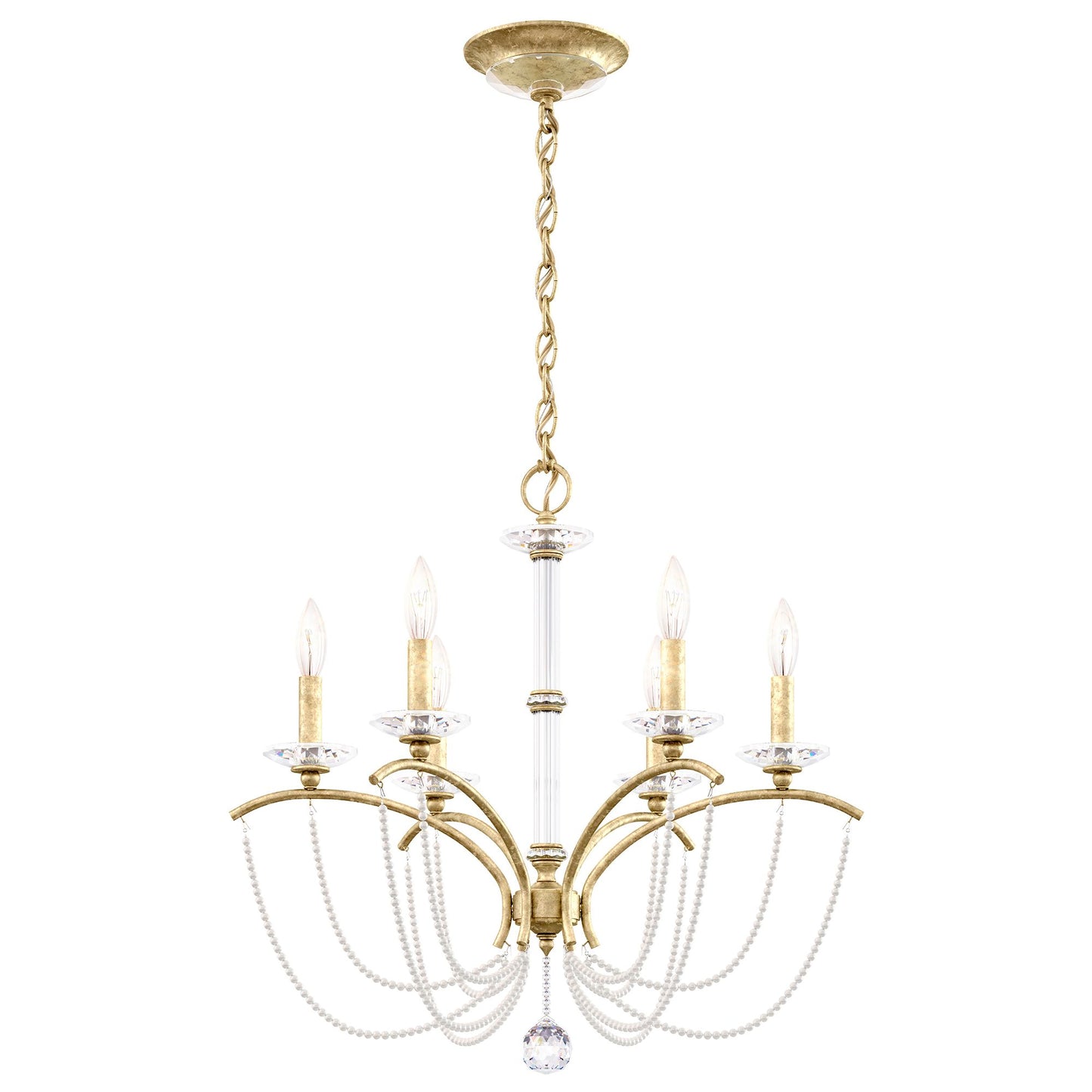 Priscilla 23.5"H x 23.5"W 6-Light Crystal Chandelier in Heirloom
