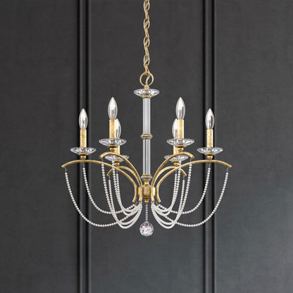 Priscilla 23.5"H x 23.5"W 6-Light Crystal Chandelier in Heirloom