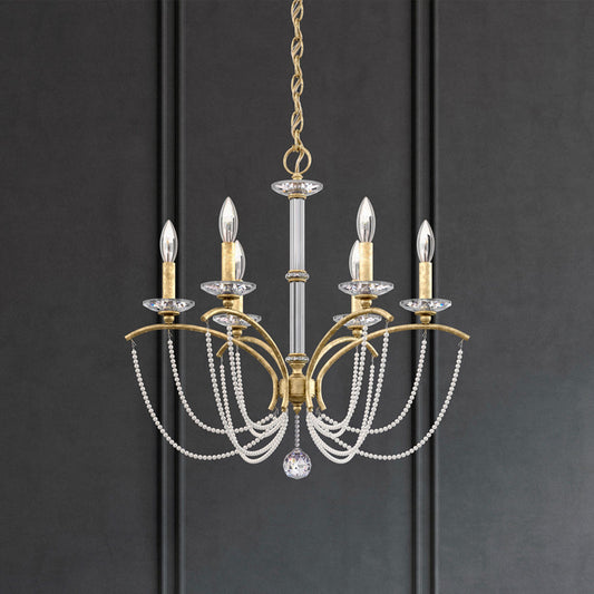 Priscilla 23.5"H x 23.5"W 6-Light Crystal Chandelier in Heirloom