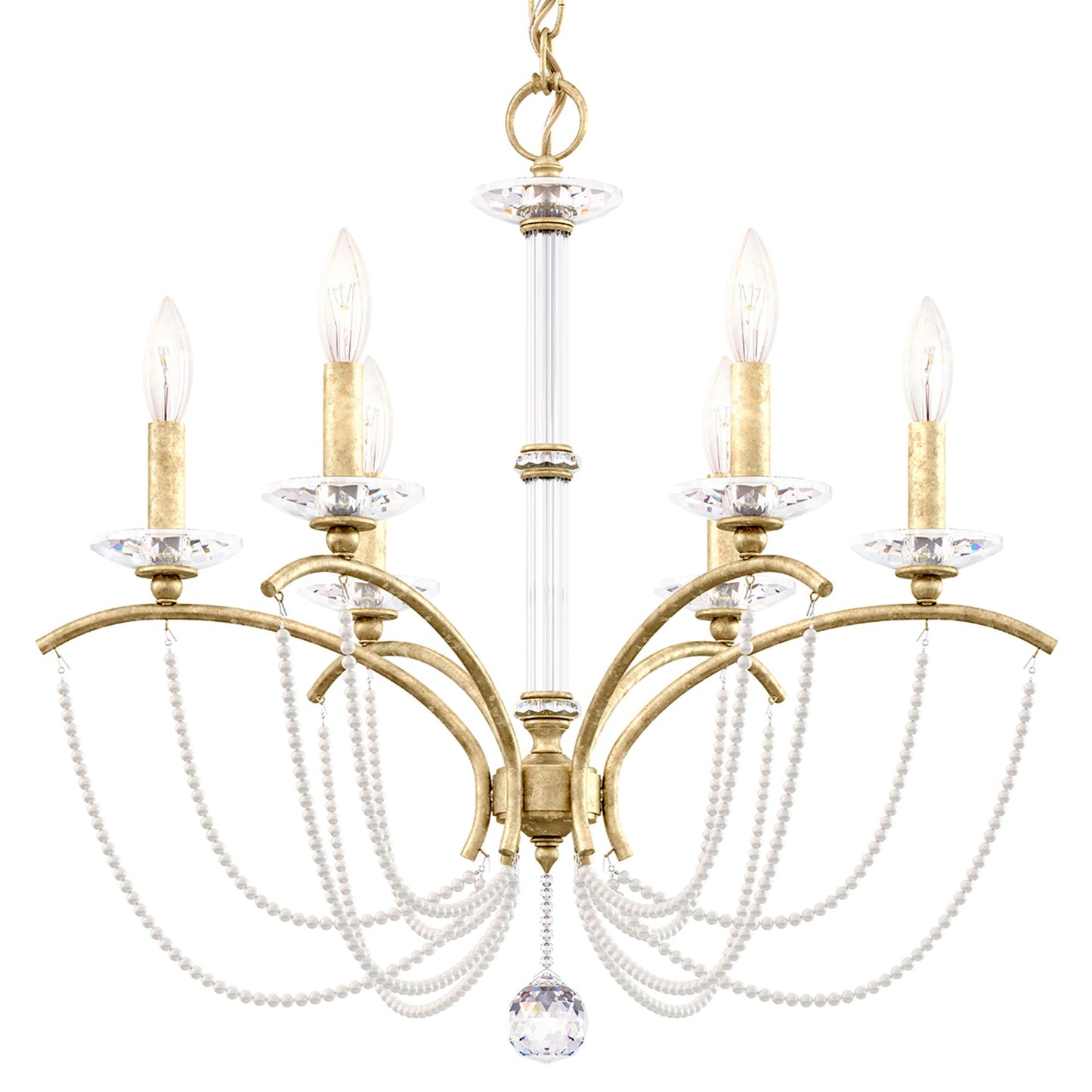 Priscilla 23.5"H x 23.5"W 6-Light Crystal Chandelier in Heirloom