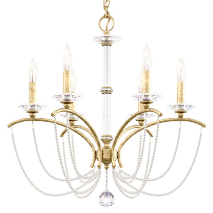 Priscilla 23.5"H x 23.5"W 6-Light Crystal Chandelier in Heirloom