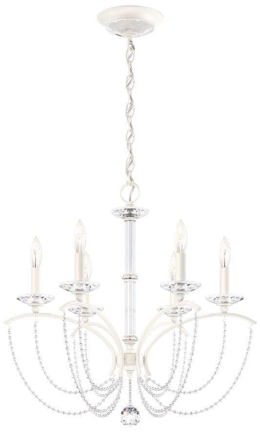 Priscilla 23.5"H x 23.5"W 6-Light Crystal Chandelier in White