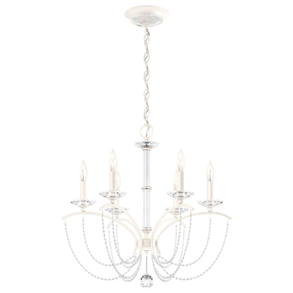 Priscilla 23.5"H x 23.5"W 6-Light Crystal Chandelier in White