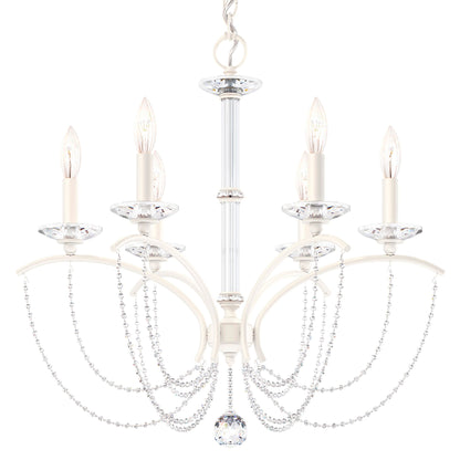 Priscilla 23.5"H x 23.5"W 6-Light Crystal Chandelier in White