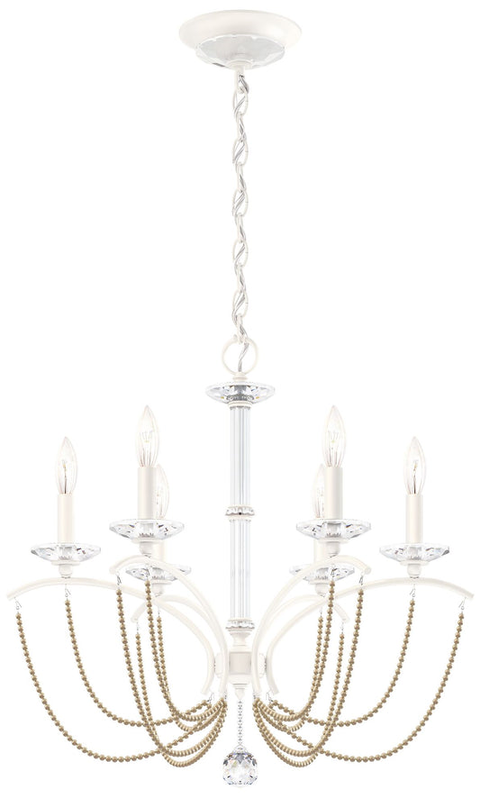 Priscilla 23.5"H x 23.5"W 6-Light Crystal Chandelier in White