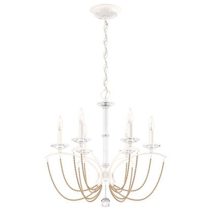 Priscilla 23.5"H x 23.5"W 6-Light Crystal Chandelier in White
