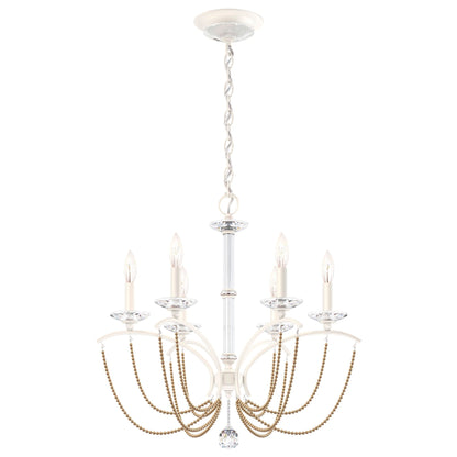 Priscilla 23.5"H x 23.5"W 6-Light Crystal Chandelier in White