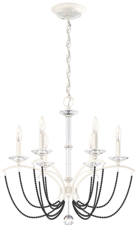 Priscilla 23.5"H x 23.5"W 6-Light Crystal Chandelier in White