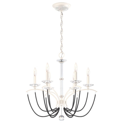 Priscilla 23.5"H x 23.5"W 6-Light Crystal Chandelier in White