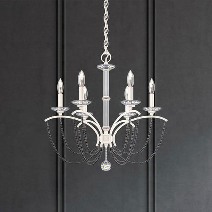 Priscilla 23.5"H x 23.5"W 6-Light Crystal Chandelier in White