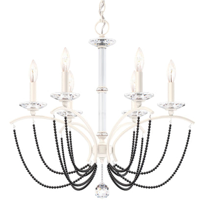 Priscilla 23.5"H x 23.5"W 6-Light Crystal Chandelier in White