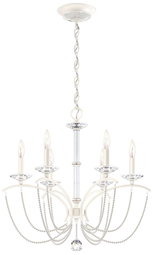 Priscilla 23.5"H x 23.5"W 6-Light Crystal Chandelier in White