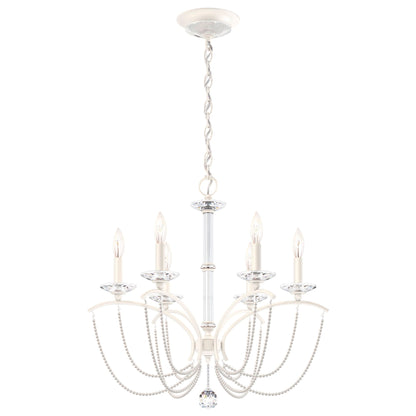 Priscilla 23.5"H x 23.5"W 6-Light Crystal Chandelier in White