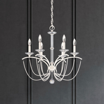 Priscilla 23.5"H x 23.5"W 6-Light Crystal Chandelier in White