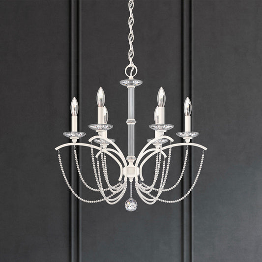 Priscilla 23.5"H x 23.5"W 6-Light Crystal Chandelier in White