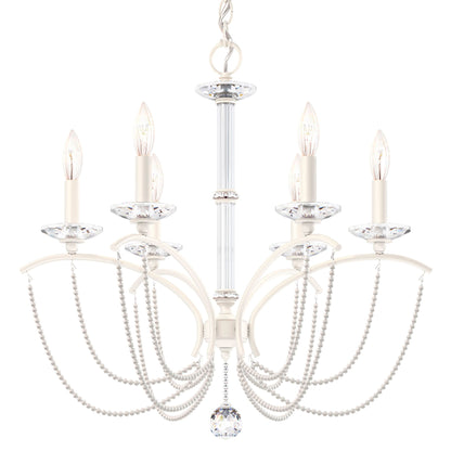 Priscilla 23.5"H x 23.5"W 6-Light Crystal Chandelier in White