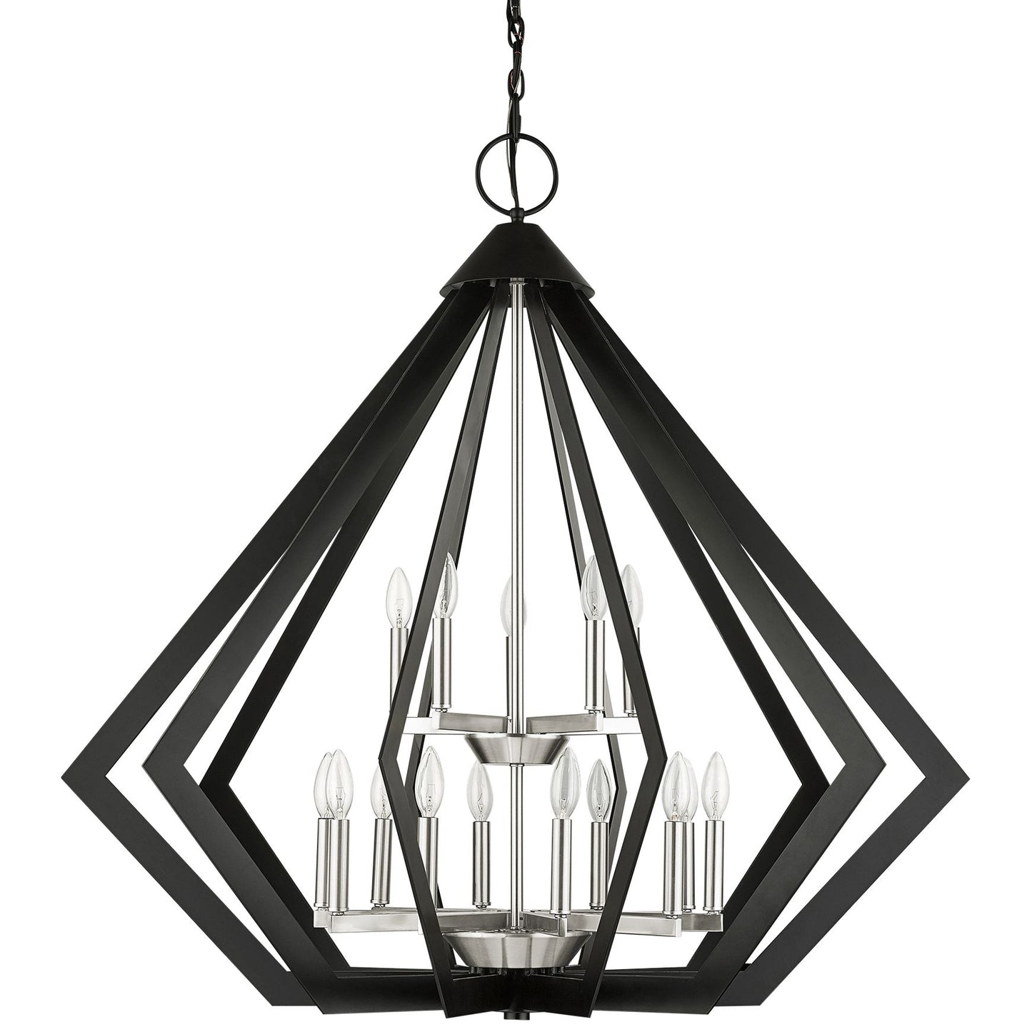 Prism 15 Light Black Foyer Chandelier