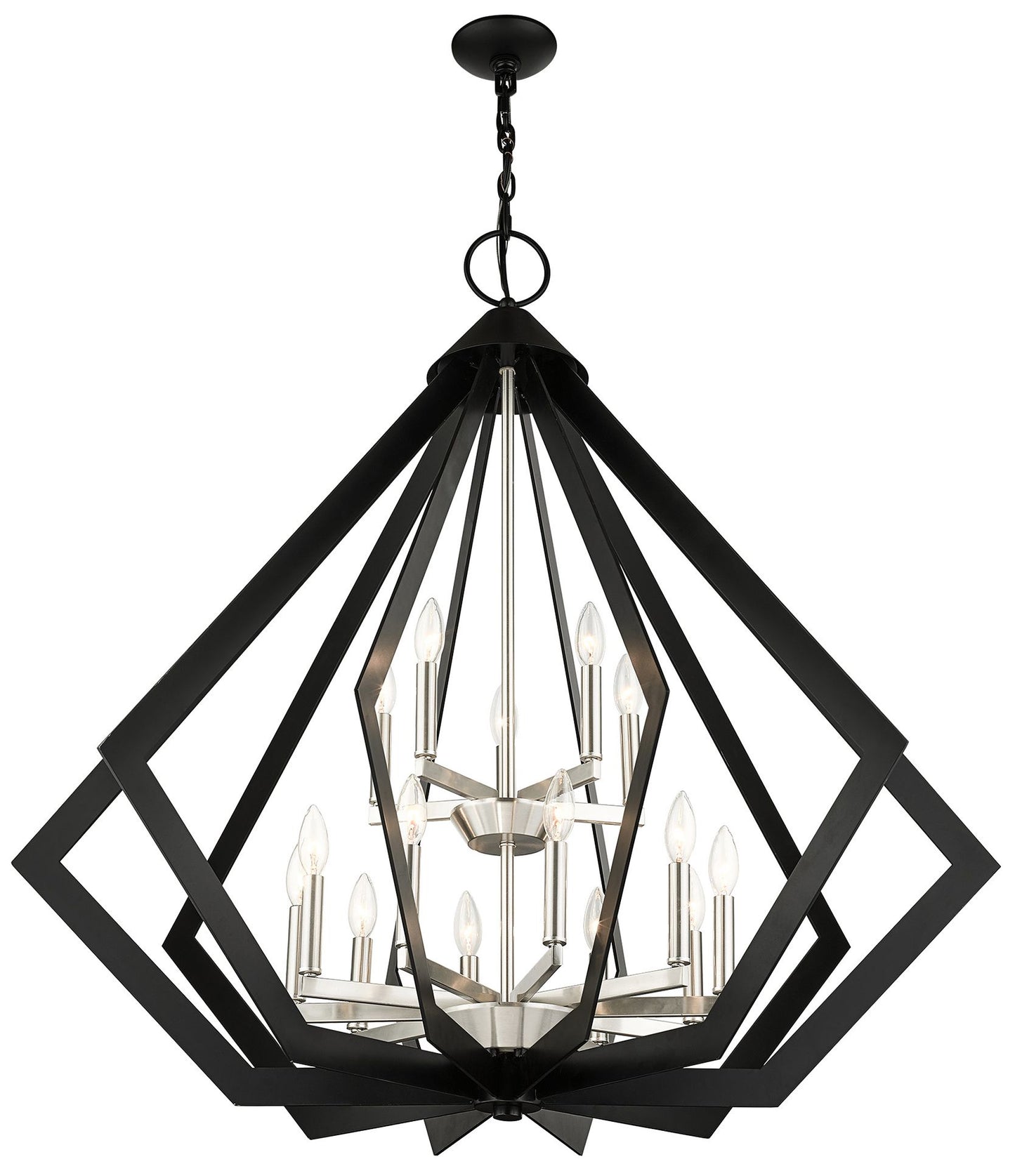 Prism 15 Light Black Foyer Chandelier