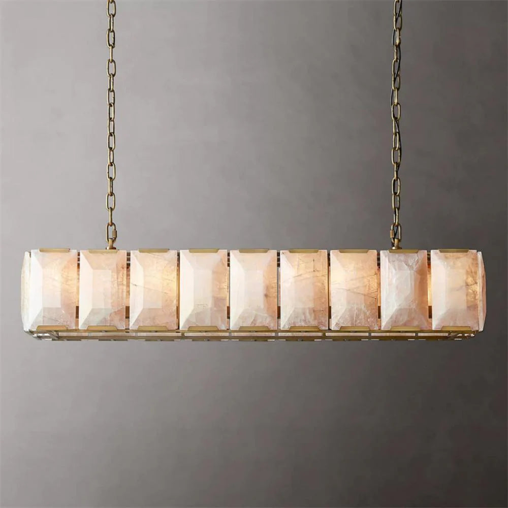 Harlowe Calcite Rectangular Chandelier  For Living Room
