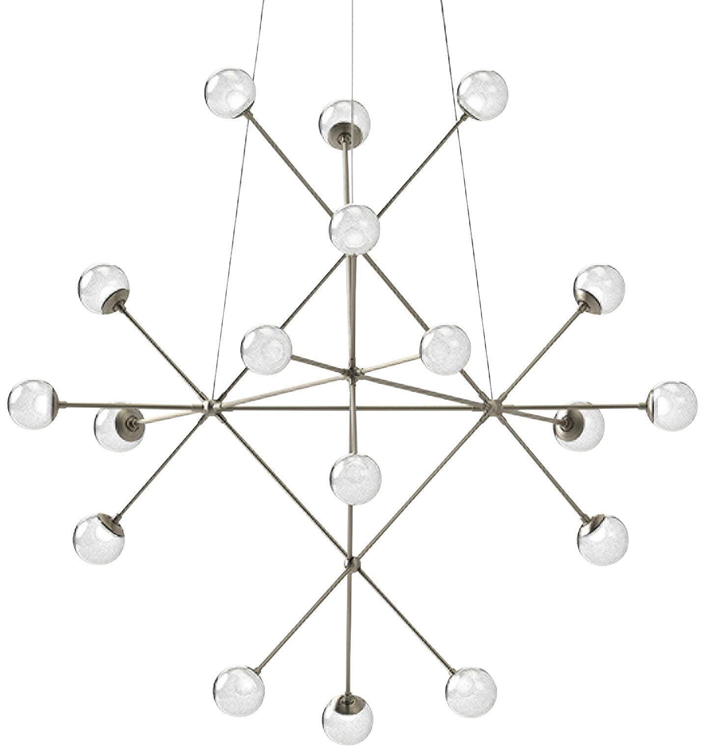 Proton�?40"W Satin Nickel 18-Light LED Pendant Light
