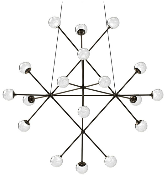 Proton Beta LED Pendant - Polished Black Nickel - White Crushed Glass