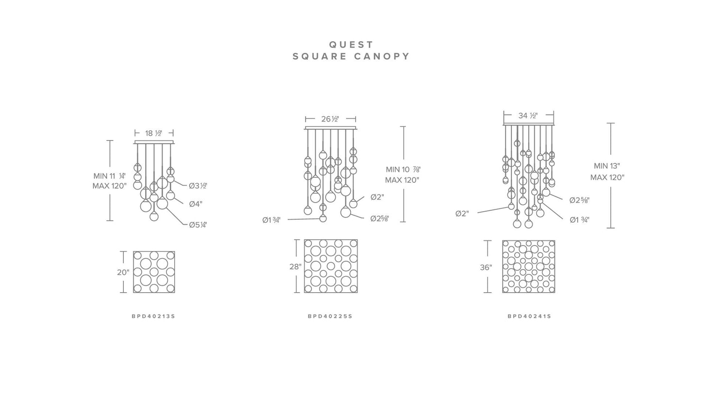 Quest 8"H x 20"W 13-Light Crystal Multi-Light Pendant in Aged Bra