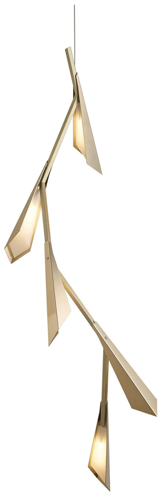 Quill 16" Wide Soft Gold Vertical LED Pendant With Soft Gold Shade